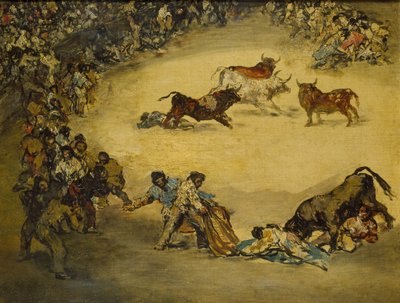 Szene bei einem Stierkampf: Spanische Unterhaltung, 18. Jahrhundert von Francisco de Goya